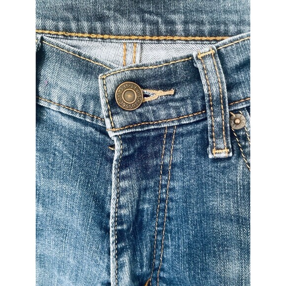 Levis 514 Mens 32x34 Medium Wash Distressed Straight Leg Denim Blue Jeans - Picture 4 of 13